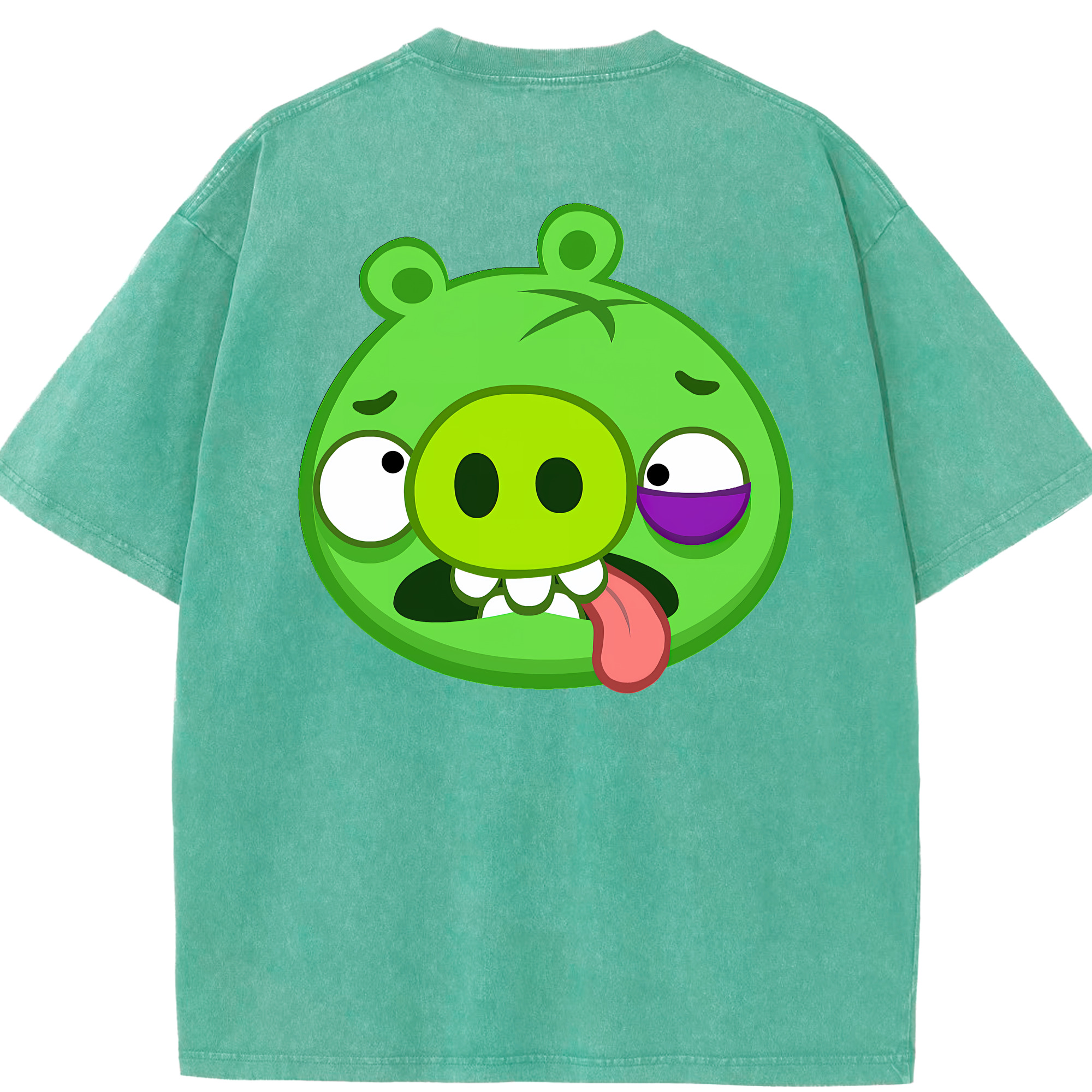 （画像用） Angry Birds アングリーバード 綿100% ヴィンテージ風 半袖Tシャツ（背面プリント）